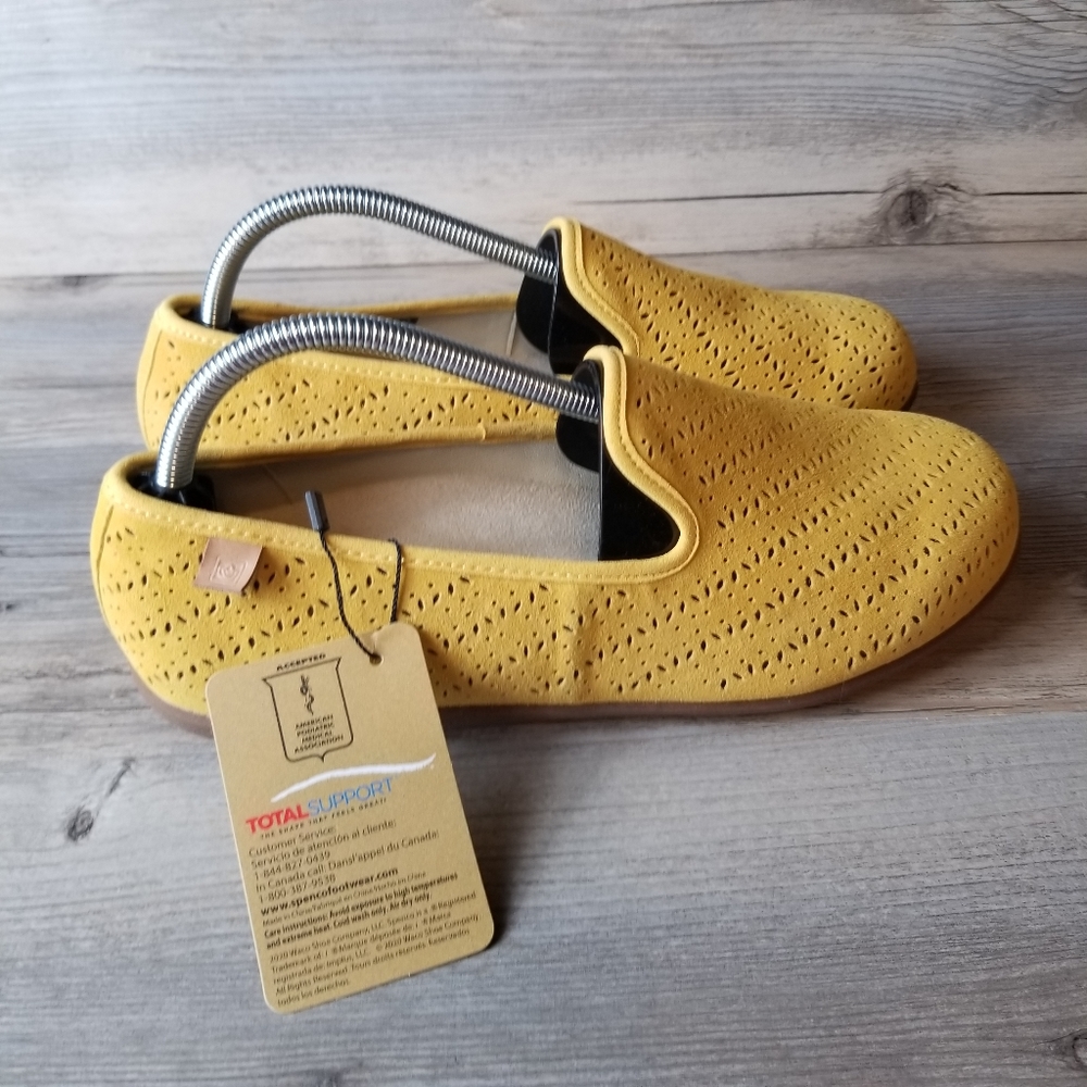 Spenco Bailey Leather Suede Upper Ballet Slip On Flats NWOT